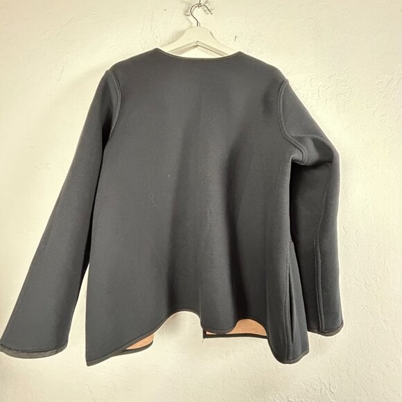 J. Jill Wearever Collection Womens Reversible Jacket XL Camel & Black Open Front - Picture 5 of 8